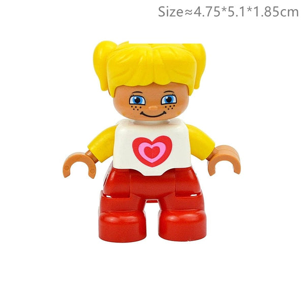 Planet Gates Big Size Character Figures Building Block Doll Family Farmer Worker Doctor Policemen Large Brick Compatible Build House Kid Toys