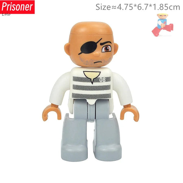 Planet Gates Big Size Character Figures Building Block Doll Family Farmer Worker Doctor Policemen Large Brick Compatible Build House Kid Toys
