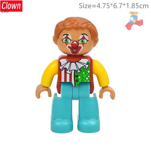 Planet Gates Big Size Character Figures Building Block Doll Family Farmer Worker Doctor Policemen Large Brick Compatible Build House Kid Toys