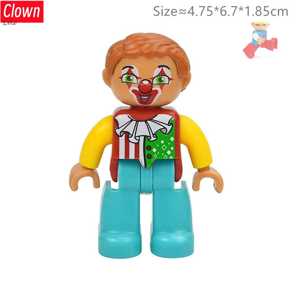 Planet Gates Big Size Character Figures Building Block Doll Family Farmer Worker Doctor Policemen Large Brick Compatible Build House Kid Toys