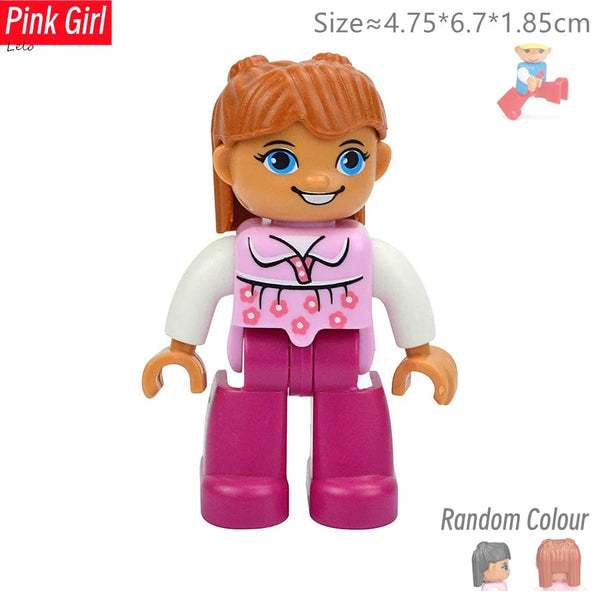 Planet Gates Big Size Character Figures Building Block Doll Family Farmer Worker Doctor Policemen Large Brick Compatible Build House Kid Toys