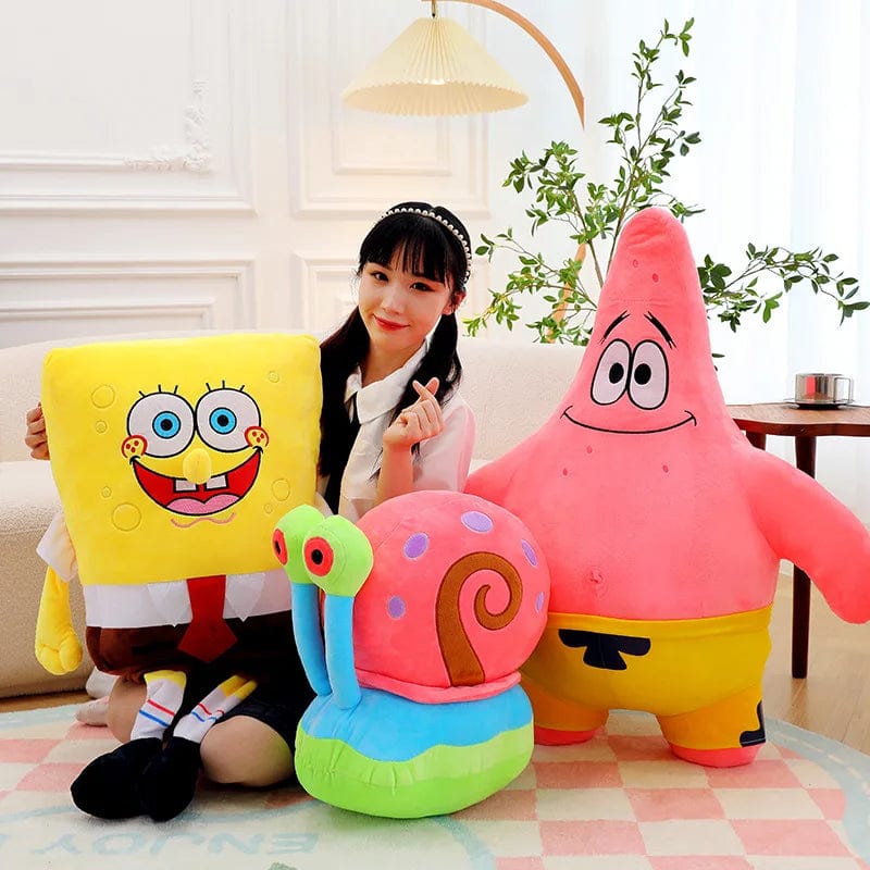Planet Gates Big Size Cute SpongeBob Patrick Star Plush Toy Very Soft Hug Pillow Stuffed Cartoon Anime Plushies Kawaii Doll Xmas Gifts