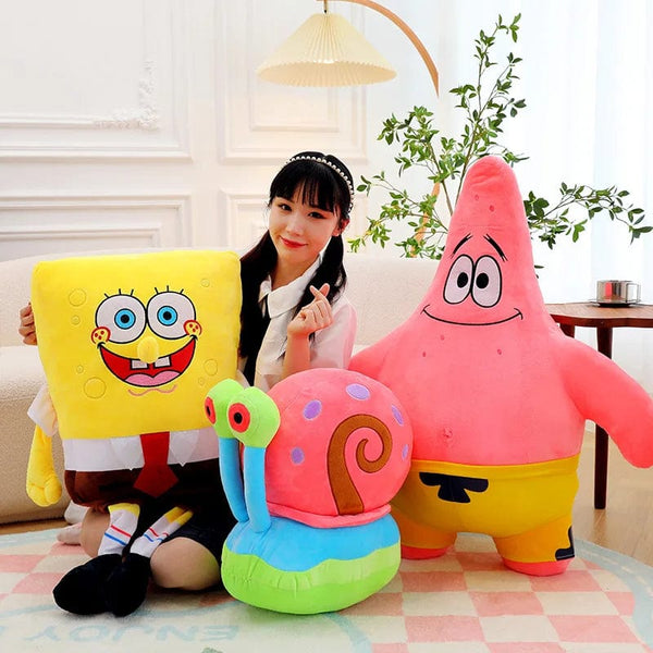 Planet Gates Big Size Cute SpongeBob Patrick Star Plush Toy Very Soft Hug Pillow Stuffed Cartoon Anime Plushies Kawaii Doll Xmas Gifts