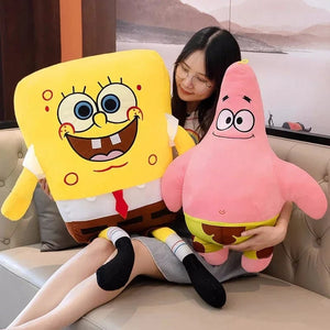 Planet Gates Big Size Cute SpongeBob Patrick Star Plush Toy Very Soft Hug Pillow Stuffed Cartoon Anime Plushies Kawaii Doll Xmas Gifts