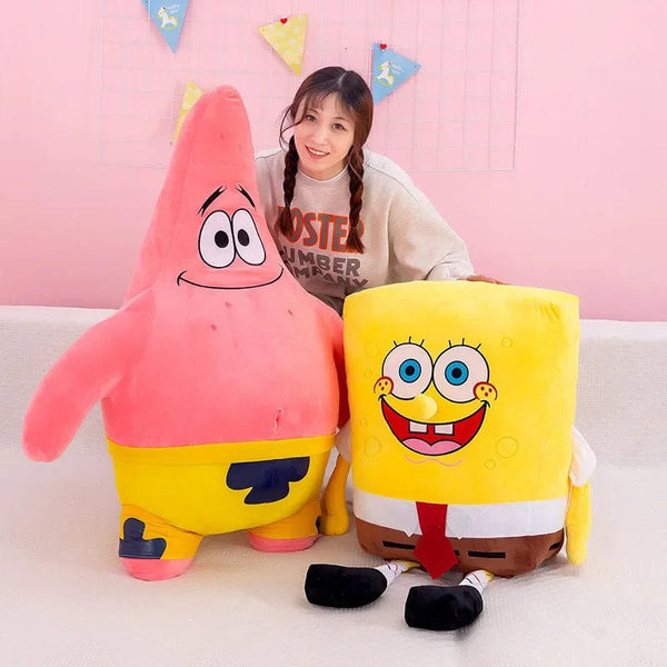 Planet Gates Big Size Cute SpongeBob Patrick Star Plush Toy Very Soft Hug Pillow Stuffed Cartoon Anime Plushies Kawaii Doll Xmas Gifts