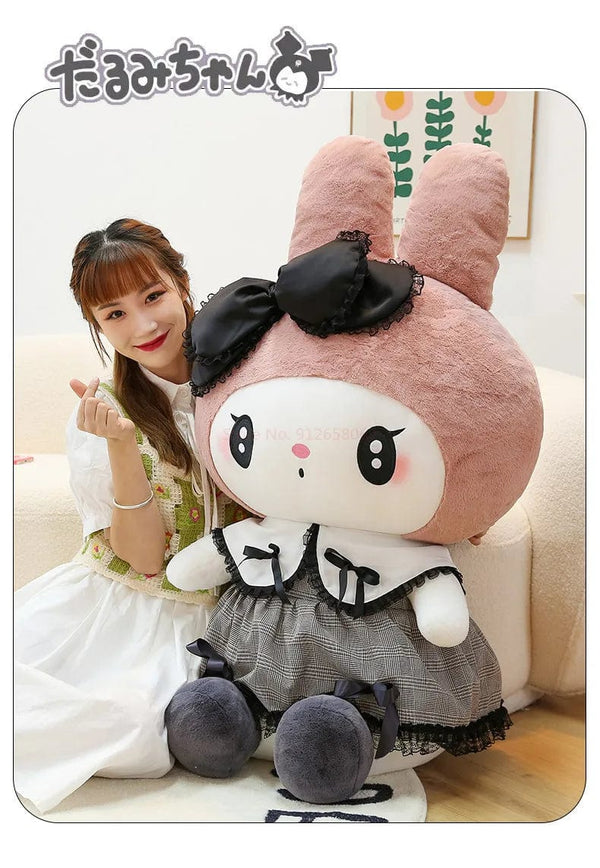 Planet Gates Big Size Kuromi Melody Cinnamoroll Plush Toys Pillow Anime Stuffed Doll Anime Sofa Cushion Girl's Room Decoration Xmas Gift