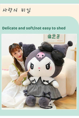 Planet Gates Big Size Kuromi Melody Cinnamoroll Plush Toys Pillow Anime Stuffed Doll Anime Sofa Cushion Girl's Room Decoration Xmas Gift