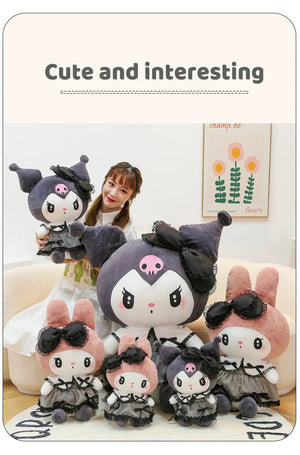 Planet Gates Big Size Kuromi Melody Cinnamoroll Plush Toys Pillow Anime Stuffed Doll Anime Sofa Cushion Girl's Room Decoration Xmas Gift