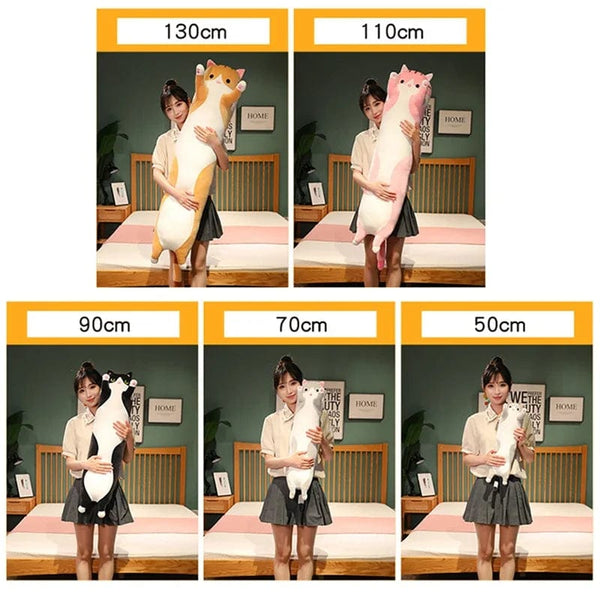 Planet Gates Big Size Long Strip Clip Legs Cat Doll Stuffed Pillow Girls Sleep Plush Lazy Toy Doll Cuddle Sleep With Sleeping Dolls
