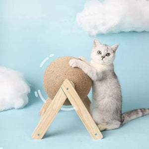 Planet Gates Big / V type Cat Cratchers Ball Toys Sisal and Wood Stable Triangle Cats Indoor Stuff Sturdy Scratching Cool Scratch on Stand Spin