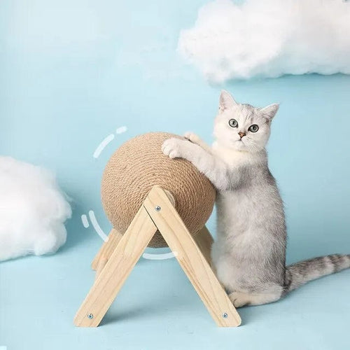 Planet Gates Big / V type Cat Cratchers Ball Toys Sisal and Wood Stable Triangle Cats Indoor Stuff Sturdy Scratching Cool Scratch on Stand Spin