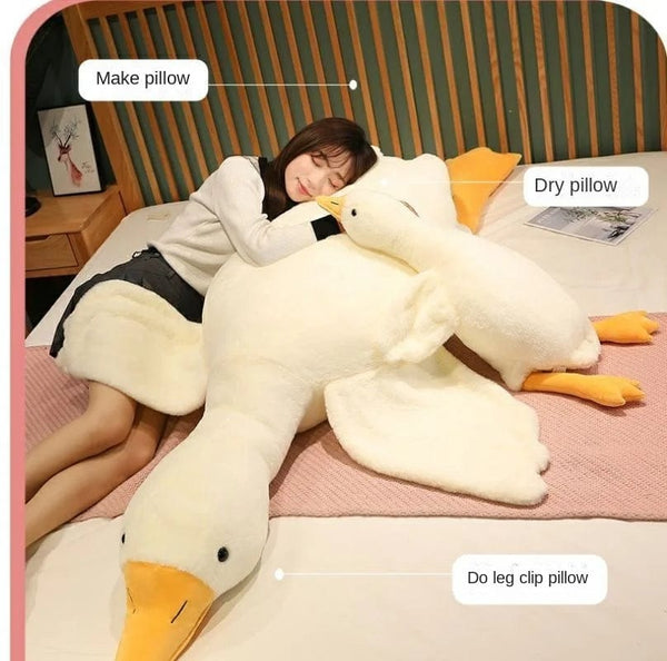 Planet Gates Big White Goose Hug Sleeping Pillow Plush Toy Duck Big Goose Doll Bed Pillow