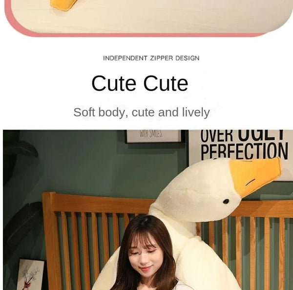 Planet Gates Big White Goose Hug Sleeping Pillow Plush Toy Duck Big Goose Doll Bed Pillow