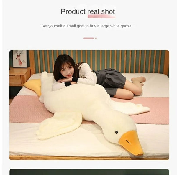 Planet Gates Big White Goose Hug Sleeping Pillow Plush Toy Duck Big Goose Doll Bed Pillow