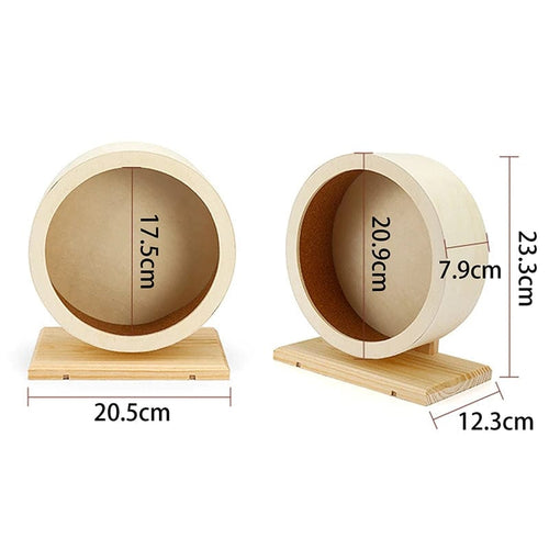 Planet Gates Big Wooden Running Wheel Training Silent Pet Supplies Gerbil Mice Rotatory Pig Cage Accessory Mute Roller Toy Hamster Wheel Exercise