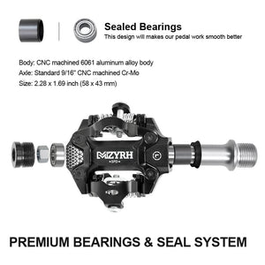 Planet Gates Bike Pedal Ultralight Aluminum  Sealed Bearings Road Bmx Mtb SPD Pedals Non-Slip Waterproof Bicycle Pedals