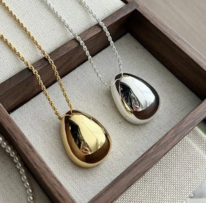 Planet Gates Bilandi Fashion Jewelry Simple Delicate Design Smooth Metal Teardrop Pendant Necklace For Women Female Party Gift Dropshipping