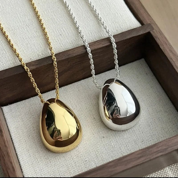 Planet Gates Bilandi Fashion Jewelry Simple Delicate Design Smooth Metal Teardrop Pendant Necklace For Women Female Party Gift Dropshipping