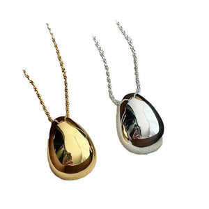 Planet Gates Bilandi Fashion Jewelry Simple Delicate Design Smooth Metal Teardrop Pendant Necklace For Women Female Party Gift Dropshipping