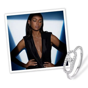 Planet Gates bilayer Classic Luxury AAA Cubic Zirconia Geometric Bracelet for Women Fashion Stainless Steel Cuff Bracelet New Jewelry Accessories