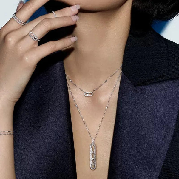 Planet Gates bilayer Classic Luxury AAA Cubic Zirconia Geometric Bracelet for Women Fashion Stainless Steel Cuff Bracelet New Jewelry Accessories