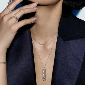 Planet Gates bilayer Classic Luxury AAA Cubic Zirconia Geometric Bracelet for Women Fashion Stainless Steel Cuff Bracelet New Jewelry Accessories