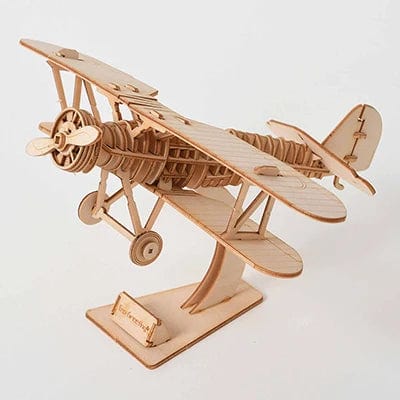Planet Gates Biplane 3D Wooden Insect Puzzle Animal Skeleton Assembly Model Puzzle DIY Wooden Crafts 3D Puzzle STEM Toys Gifts for Kids Adults Teens
