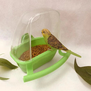 Planet Gates Bird Cage Feeder Parrot Birds Water Hanging Bowl Parakeet Feeder Box Pet Cage Plastic Food Container Bird Supplies 1 Pcs