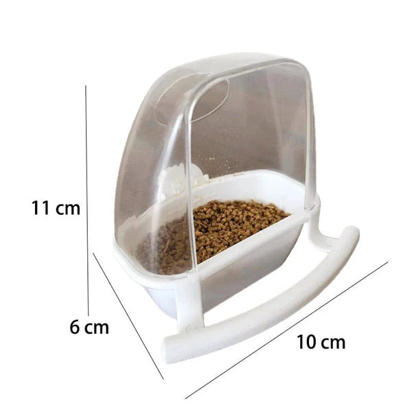 Planet Gates Bird Cage Feeder Parrot Birds Water Hanging Bowl Parakeet Feeder Box Pet Cage Plastic Food Container Bird Supplies 1 Pcs