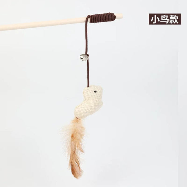 Planet Gates bird Cartoon Pet Cat Toy Stick Feather Rod Mouse Toy with Mini Bell Cat Catcher Teaser Interactive Cat Toy Kitten игрушки для кошек