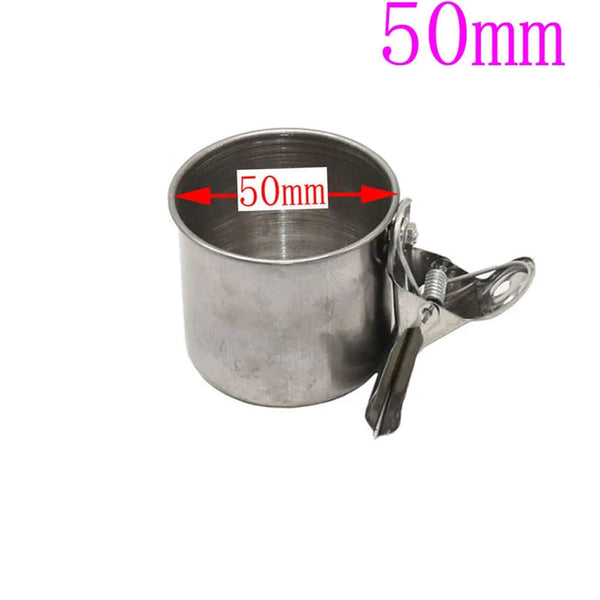 Planet Gates bird Feeding Double Cups Stainless Steel Parrot Cage Stand Bird Feeder Box Parrot Cups Bowls Container for Food Water Feeding