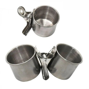 Planet Gates bird Feeding Double Cups Stainless Steel Parrot Cage Stand Bird Feeder Box Parrot Cups Bowls Container for Food Water Feeding