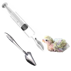 Planet Gates Bird Parrot Feeder Spoon with Manual Syringe Baby Bird Water Milk Medicine Feeding Syringe 20ml