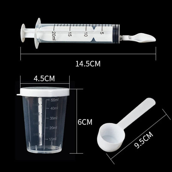 Planet Gates Bird Parrot Feeder Spoon with Manual Syringe Baby Bird Water Milk Medicine Feeding Syringe 20ml
