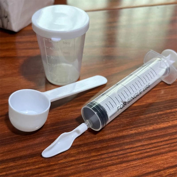Planet Gates Bird Parrot Feeder Spoon with Manual Syringe Baby Bird Water Milk Medicine Feeding Syringe 20ml