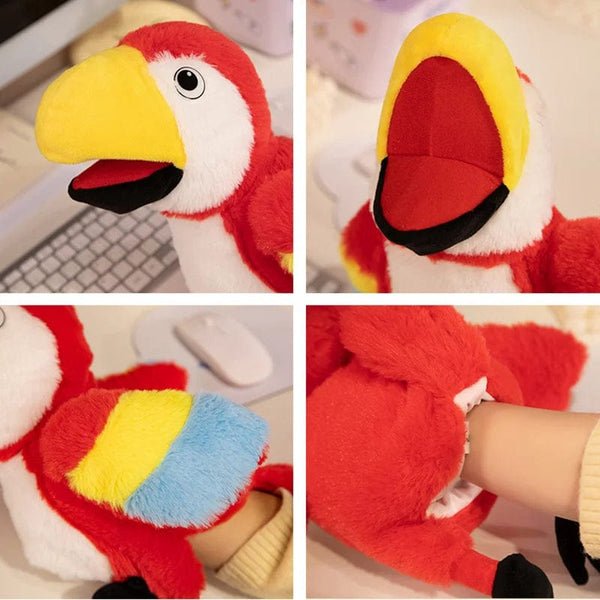 Planet Gates Bird Soft Stuffed Toy Doll Parrot Owl Eagle Flamingo Peacock Cospaly Plush Doll Educational Baby Toys Kawaii Hand Finger Puppet