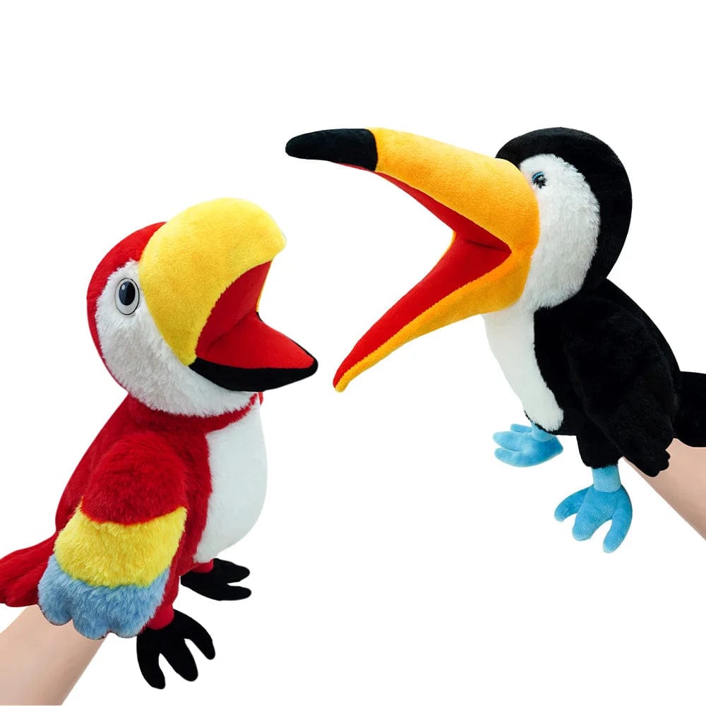 Planet Gates Bird Soft Stuffed Toy Doll Parrot Owl Eagle Flamingo Peacock Cospaly Plush Doll Educational Baby Toys Kawaii Hand Finger Puppet