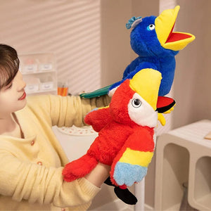 Planet Gates Bird Soft Stuffed Toy Doll Parrot Owl Eagle Flamingo Peacock Cospaly Plush Doll Educational Baby Toys Kawaii Hand Finger Puppet