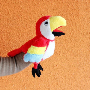 Planet Gates Bird Soft Stuffed Toy Doll Parrot Owl Eagle Flamingo Peacock Cospaly Plush Doll Educational Baby Toys Kawaii Hand Finger Puppet