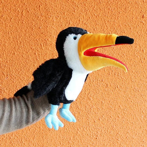 Planet Gates Bird Soft Stuffed Toy Doll Parrot Owl Eagle Flamingo Peacock Cospaly Plush Doll Educational Baby Toys Kawaii Hand Finger Puppet