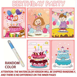 Planet Gates Birthday party Magical Book Water Drawing Montessori Toys Reusable Coloring Book Magic Water Drawing Book Sensory Early Education for Children