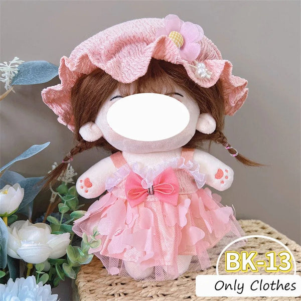 Planet Gates BK-14 / Only clothes / CHINA Pretty Dress Clothes for 20cm Cotton Plush Toys Dress Up Clothing Princess Skirt Cute Casual Suit Socks Set Girls Brithday Gift