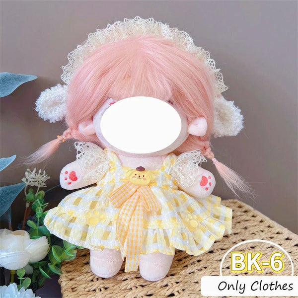 Planet Gates BK-14 / Only clothes / CHINA Pretty Dress Clothes for 20cm Cotton Plush Toys Dress Up Clothing Princess Skirt Cute Casual Suit Socks Set Girls Brithday Gift