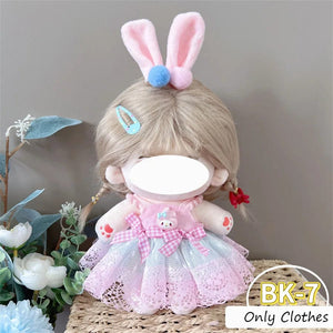 Planet Gates BK-14 / Only clothes / CHINA Pretty Dress Clothes for 20cm Cotton Plush Toys Dress Up Clothing Princess Skirt Cute Casual Suit Socks Set Girls Brithday Gift