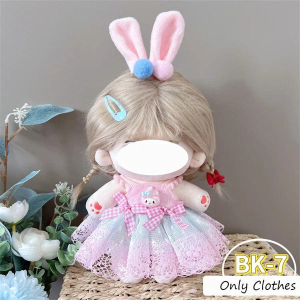 Planet Gates BK-14 / Only clothes / CHINA Pretty Dress Clothes for 20cm Cotton Plush Toys Dress Up Clothing Princess Skirt Cute Casual Suit Socks Set Girls Brithday Gift