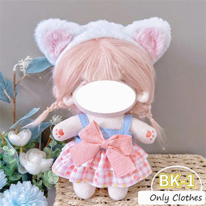 Planet Gates BK-14 / Only clothes / CHINA Pretty Dress Clothes for 20cm Cotton Plush Toys Dress Up Clothing Princess Skirt Cute Casual Suit Socks Set Girls Brithday Gift