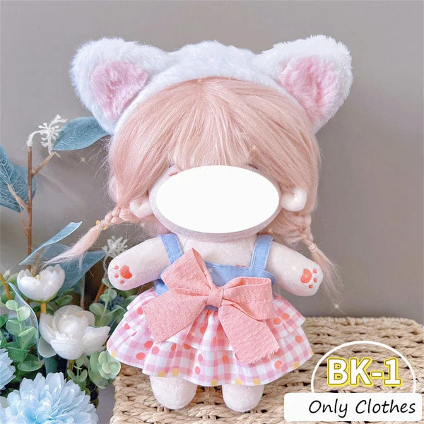Planet Gates BK-14 / Only clothes / CHINA Pretty Dress Clothes for 20cm Cotton Plush Toys Dress Up Clothing Princess Skirt Cute Casual Suit Socks Set Girls Brithday Gift