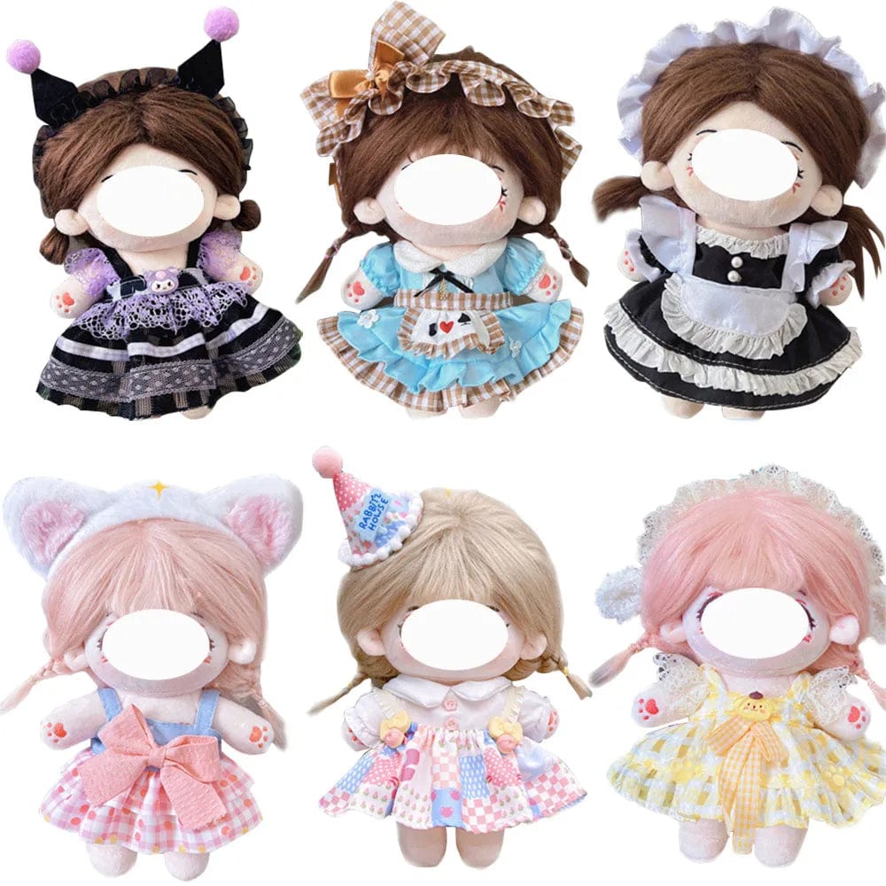 Planet Gates BK-14 / Only clothes / CHINA Pretty Dress Clothes for 20cm Cotton Plush Toys Dress Up Clothing Princess Skirt Cute Casual Suit Socks Set Girls Brithday Gift