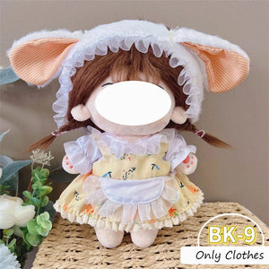 Planet Gates BK-14 / Only clothes / CHINA Pretty Dress Clothes for 20cm Cotton Plush Toys Dress Up Clothing Princess Skirt Cute Casual Suit Socks Set Girls Brithday Gift