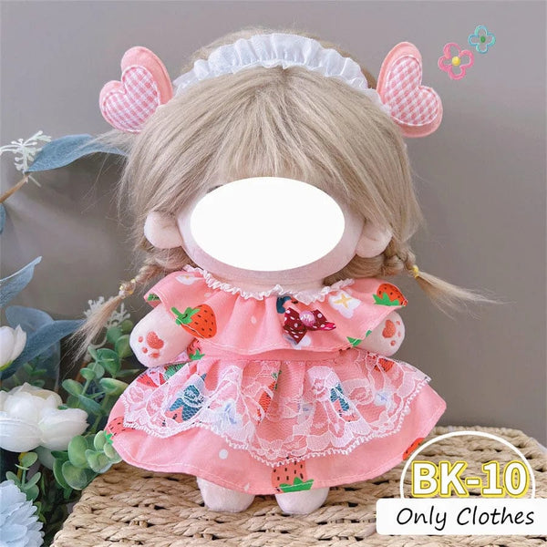 Planet Gates BK-14 / Only clothes / CHINA Pretty Dress Clothes for 20cm Cotton Plush Toys Dress Up Clothing Princess Skirt Cute Casual Suit Socks Set Girls Brithday Gift